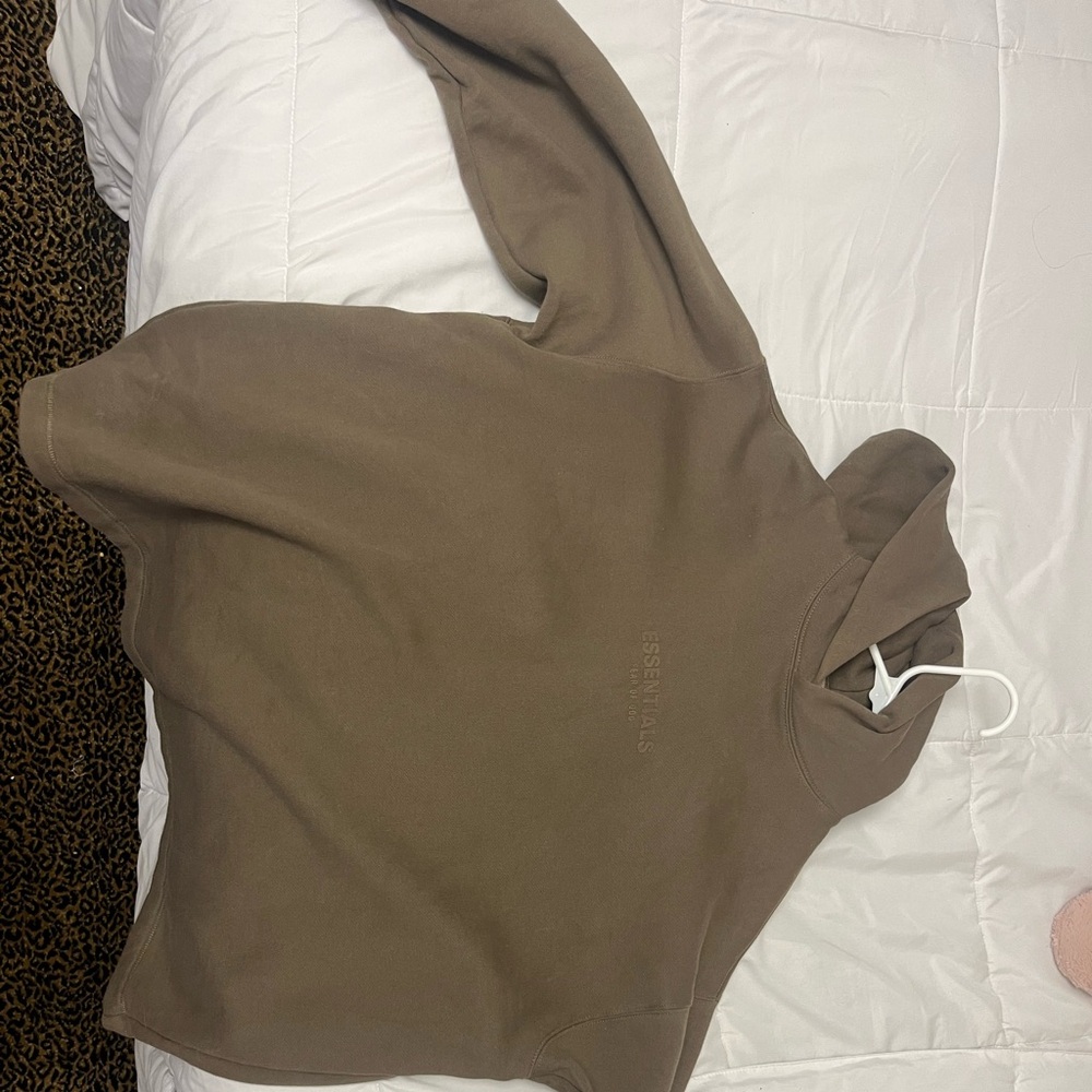 Brown essentials fear of god hoodie